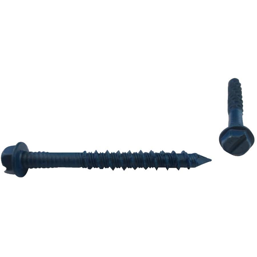 10 Pack 1/4" x 2-1/4" Hex Head Concrete Screws, with Drill Bit