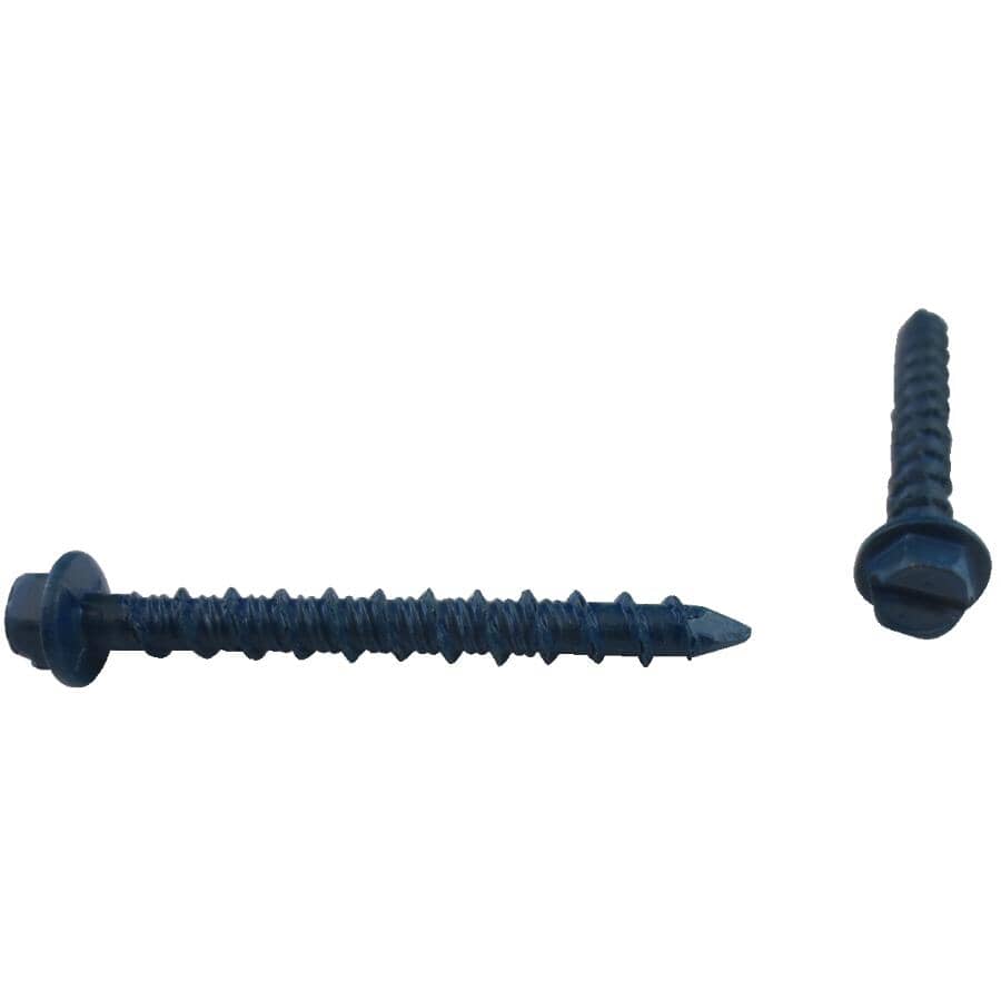 10 Pack 3/16" x 1-3/4" Hex Head Concrete Screws, with Drill Bit