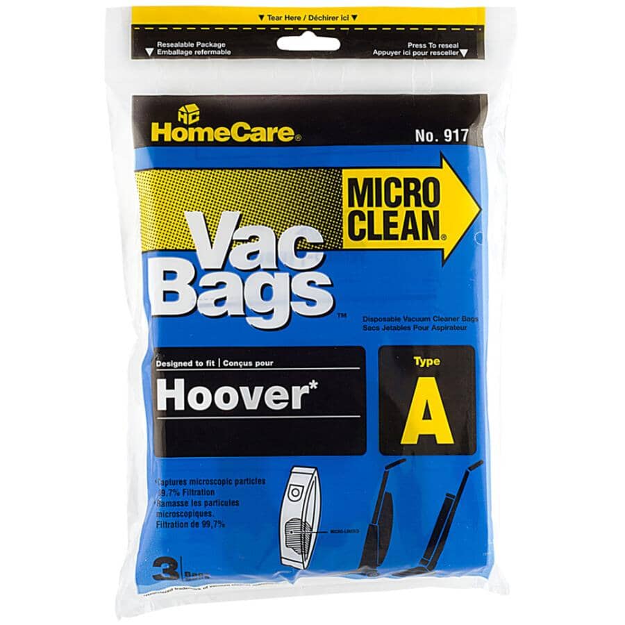 Type A Hoover Vacuum Cleaner Bag - Microfiltration, 3 Pack