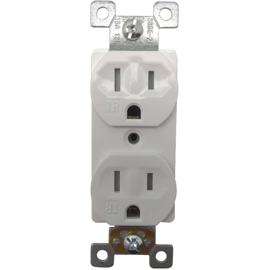 10 Pack White Tamper Resistant Duplex Receptacles