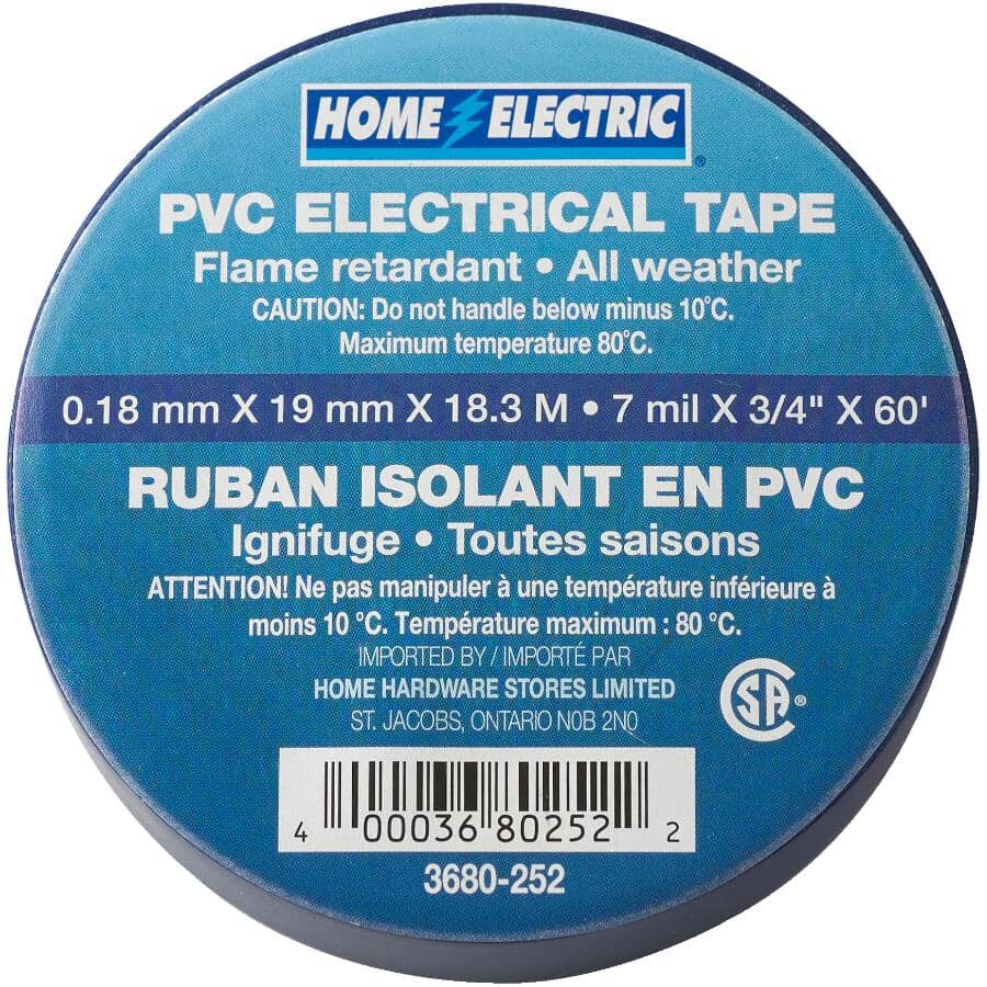 PVC Electrical Tape - Blue, 7 mil x 3/4" x 60'