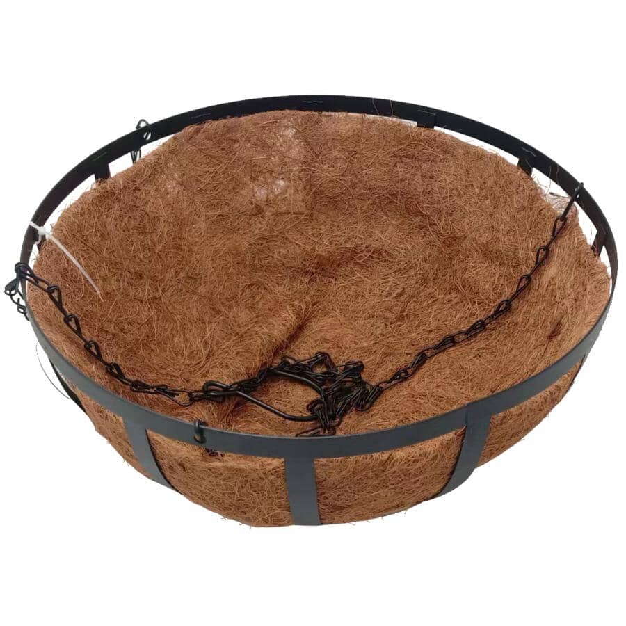 14" Heavy Duty Hanging Wire Basket - with Coco Liner