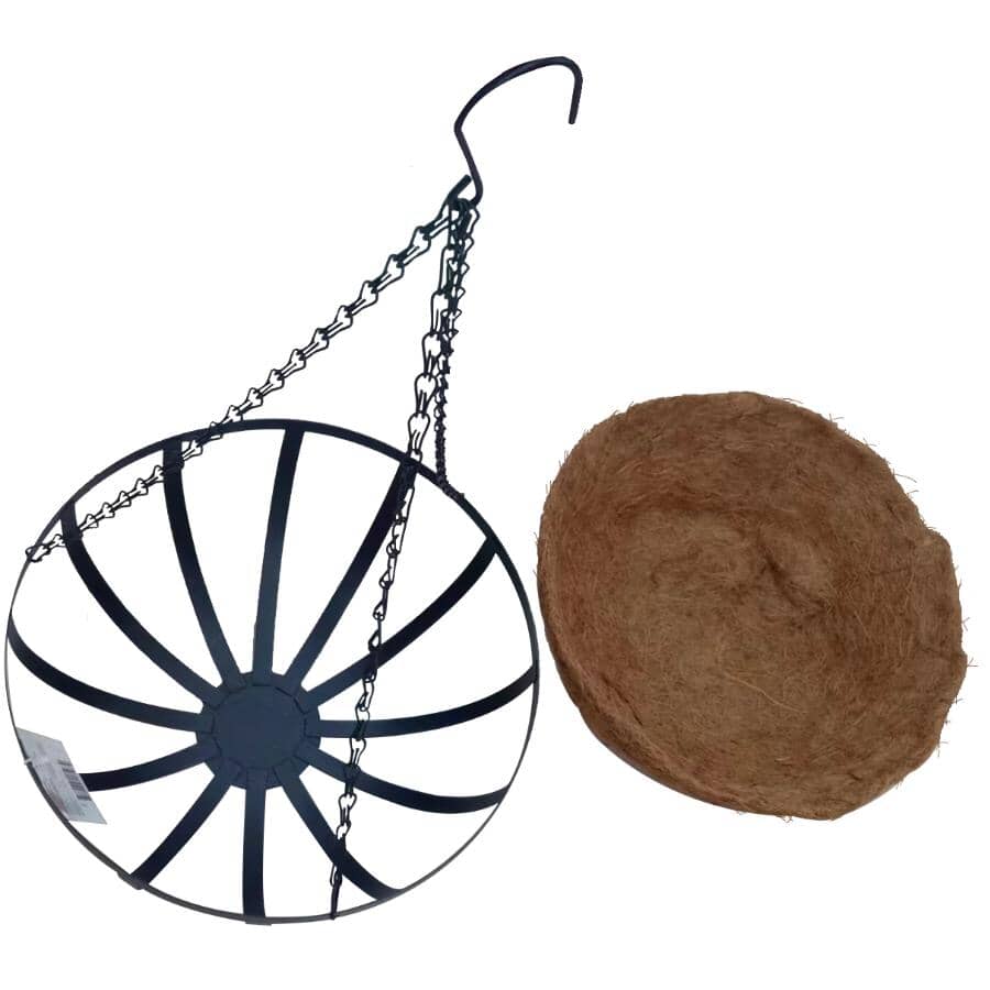 14" Heavy Duty Hanging Wire Basket - with Coco Liner