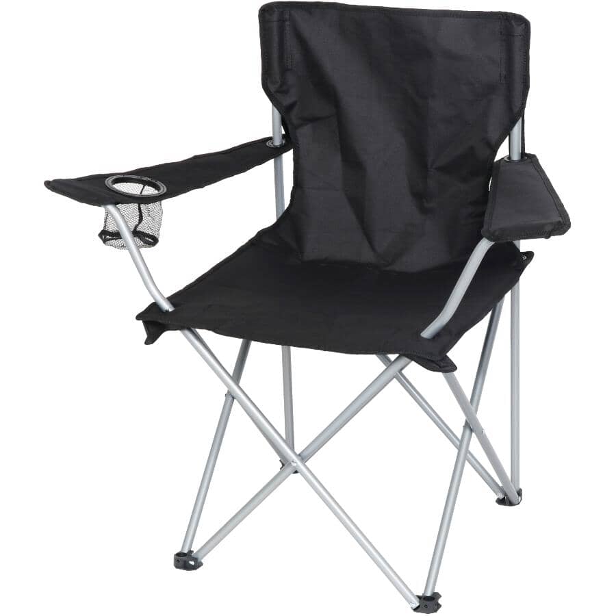 Black Adult Folding Camping Chair