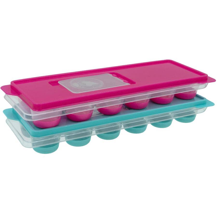 Silicone Ice Cube Tray with Lid - Assorted Colours