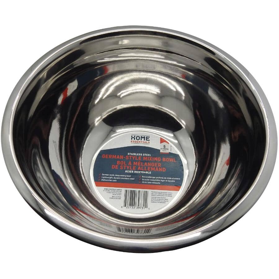Stainless Steel Deep Mixing Bowl - 5 Qt