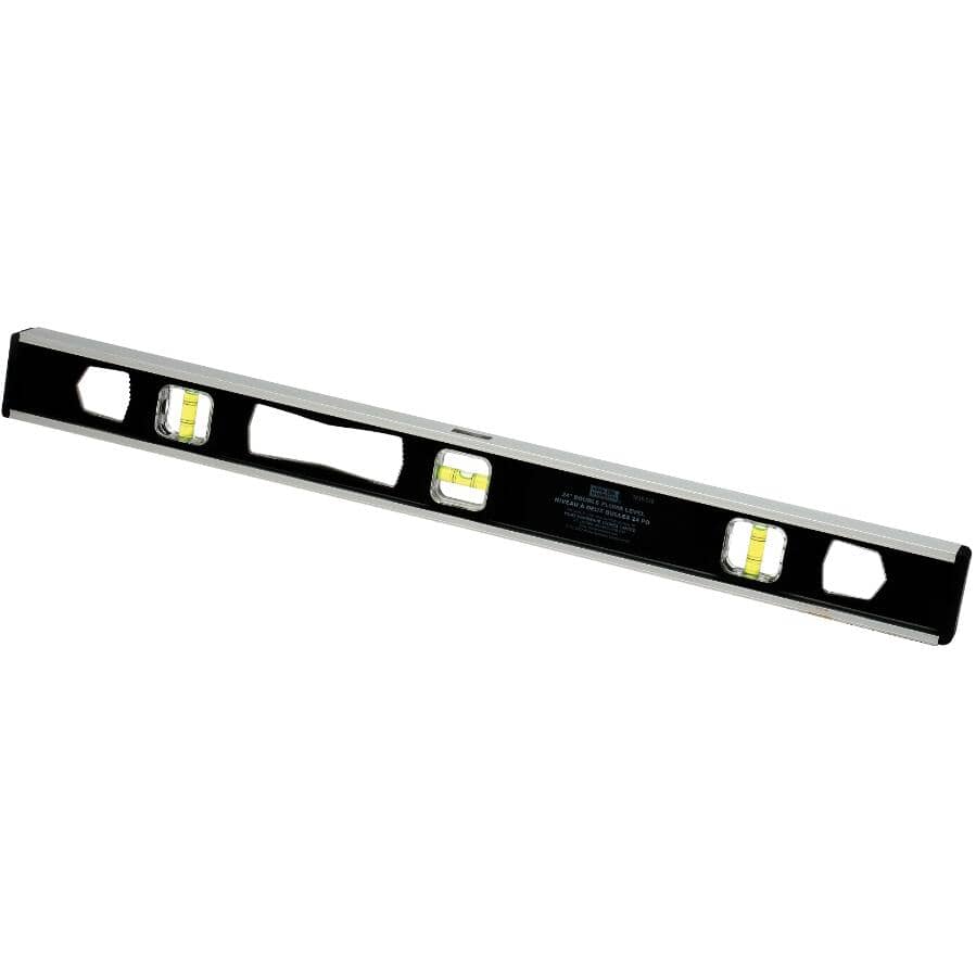 24" 3 Vials Magnetic Black I Beam Level