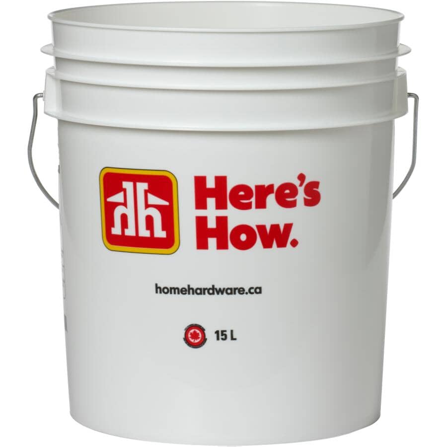 15 L Plastic Utility Pail - White