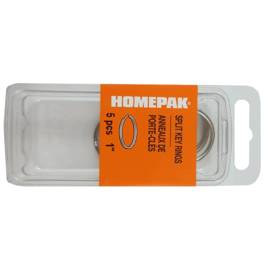 1" Split Key Rings - 5 Pack