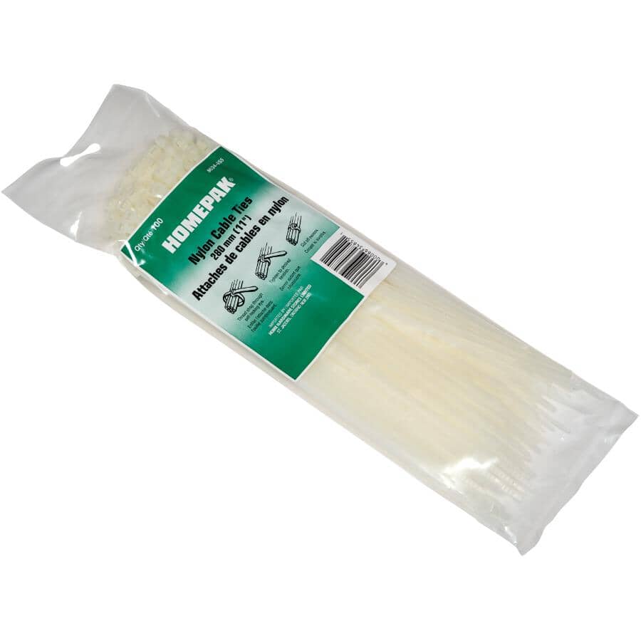Natural Cable Ties - 11", 100 Pack