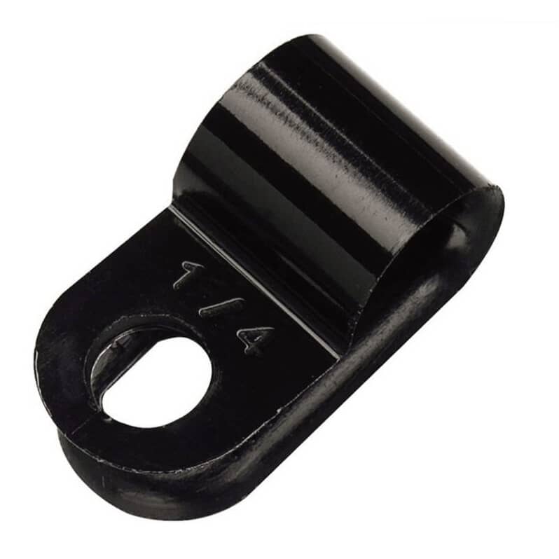 100 Pack 1/4" Black Nylon Cable Clamps