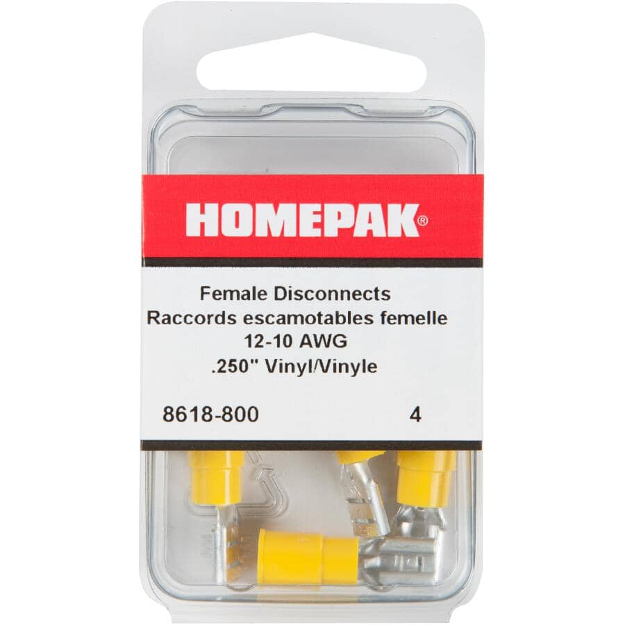 4 Pack 12-10 Insulated Female Tab Terminals