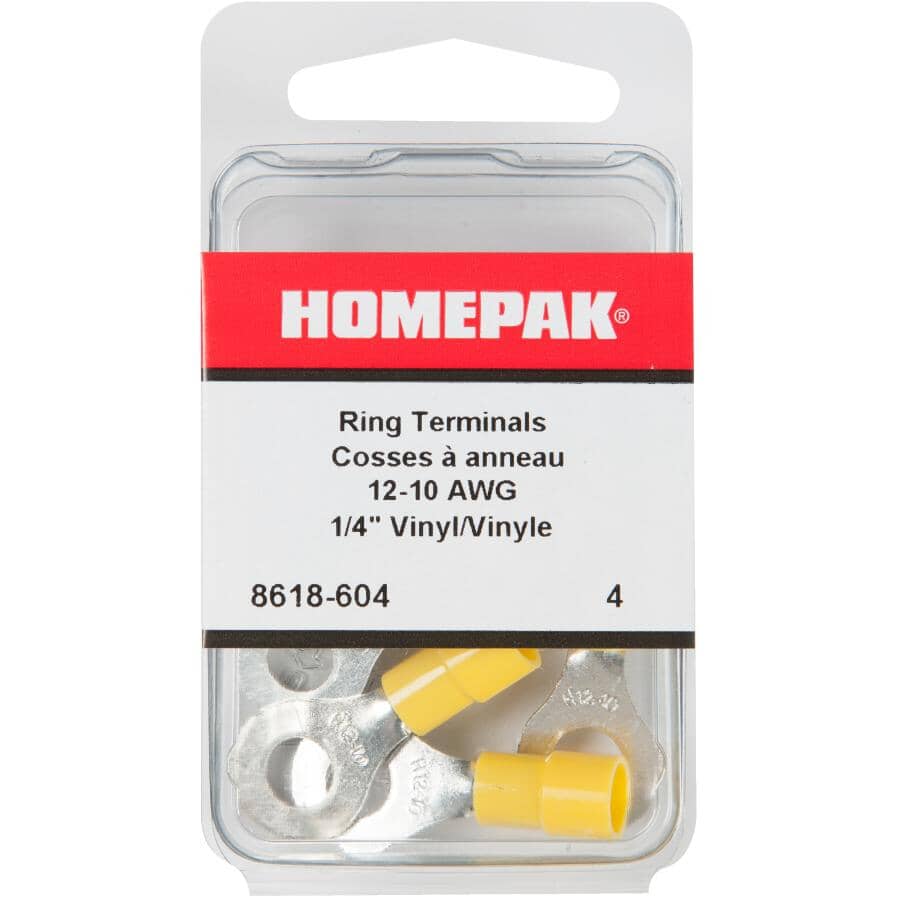 4 Pack 12-10 Insulated Ring Terminals