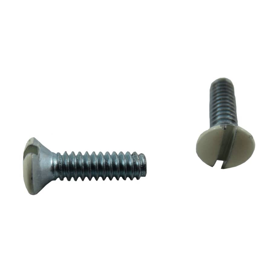 5 Pack Ivory Oval Switch/Receptacle Electrical Plate Screws