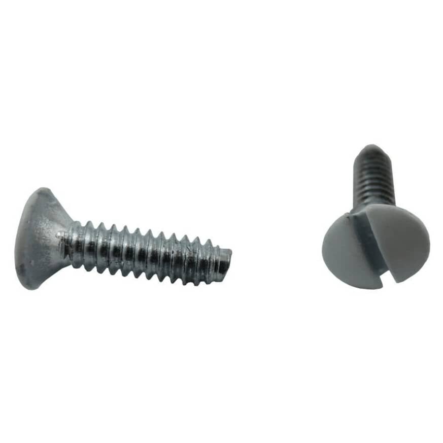 5 Pack White Oval Electrical Plate Screws