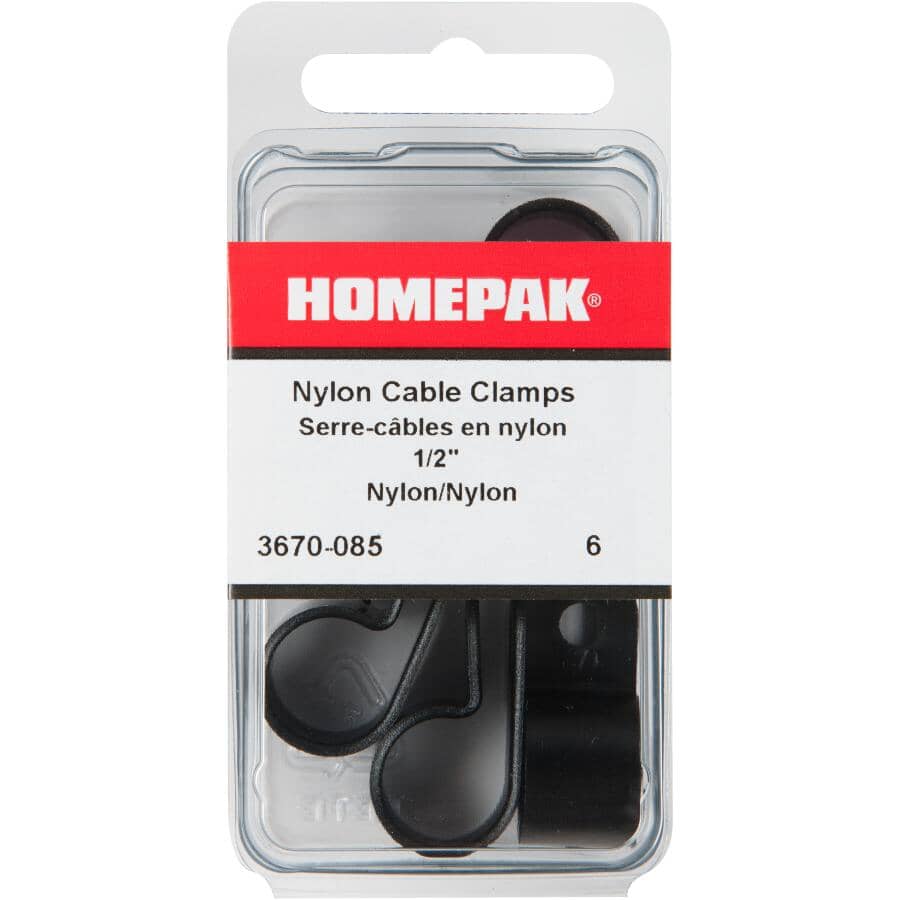6 Pack 1/2" Nylon Cable Clamps