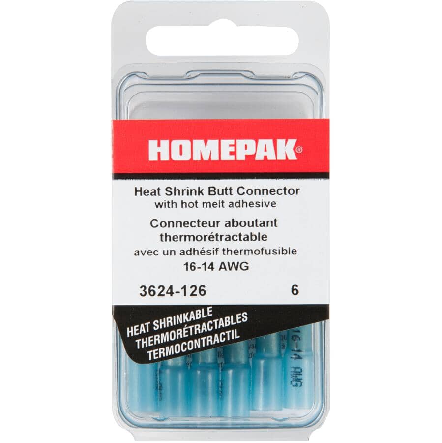 6 Pack Blue Heat Shrink Connectors