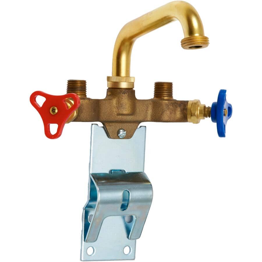 2 Handle Laundry Faucet - with 6" Spout, Bronze