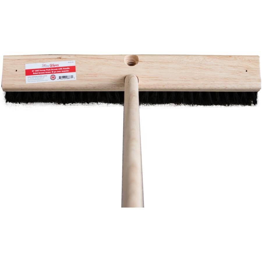18" Stiff Push Broom - with 54" Handle