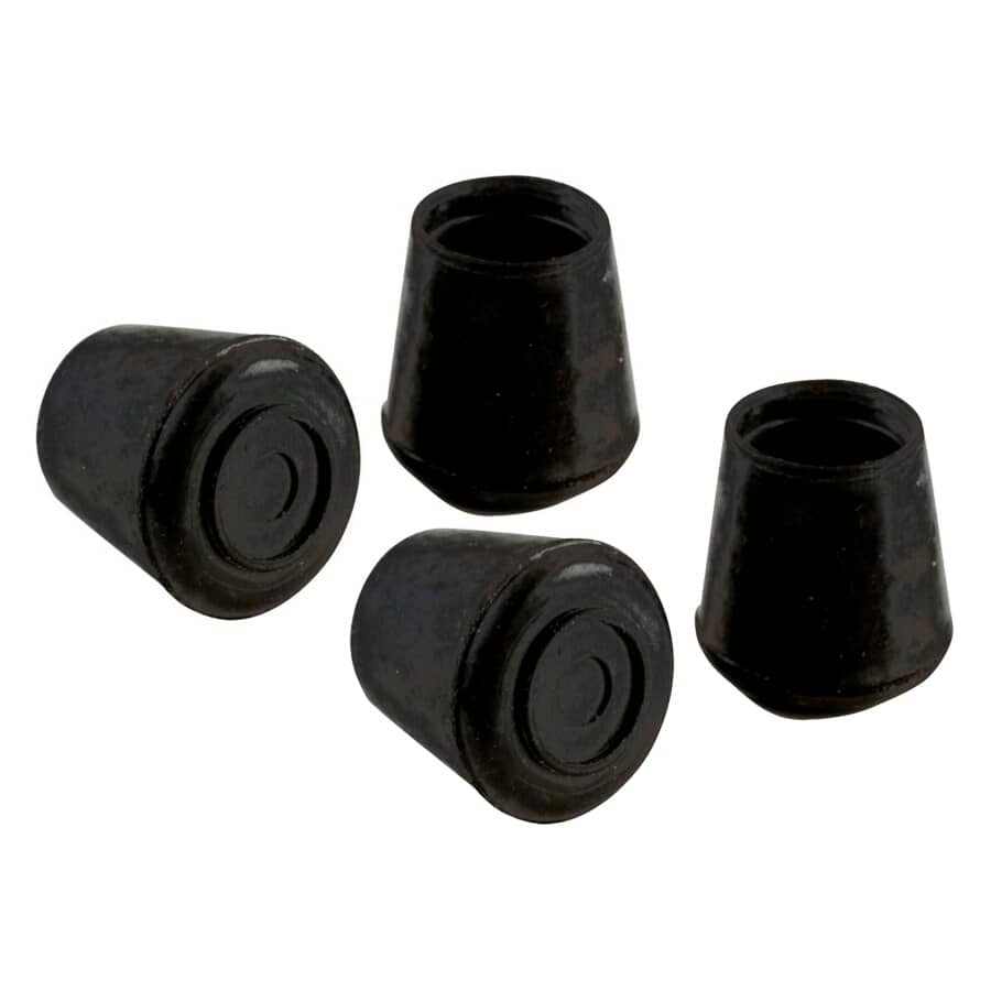 4 Pack 1" Black Rubber Furniture Leg Tips