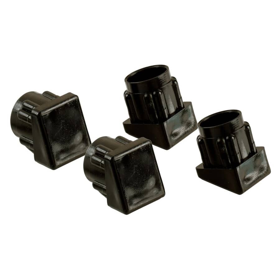 4 Pack 3/4" Plastic Black Angled Furniture Leg Tips