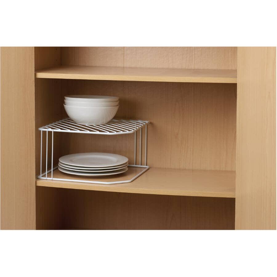Wire Corner Shelf - White, 10"