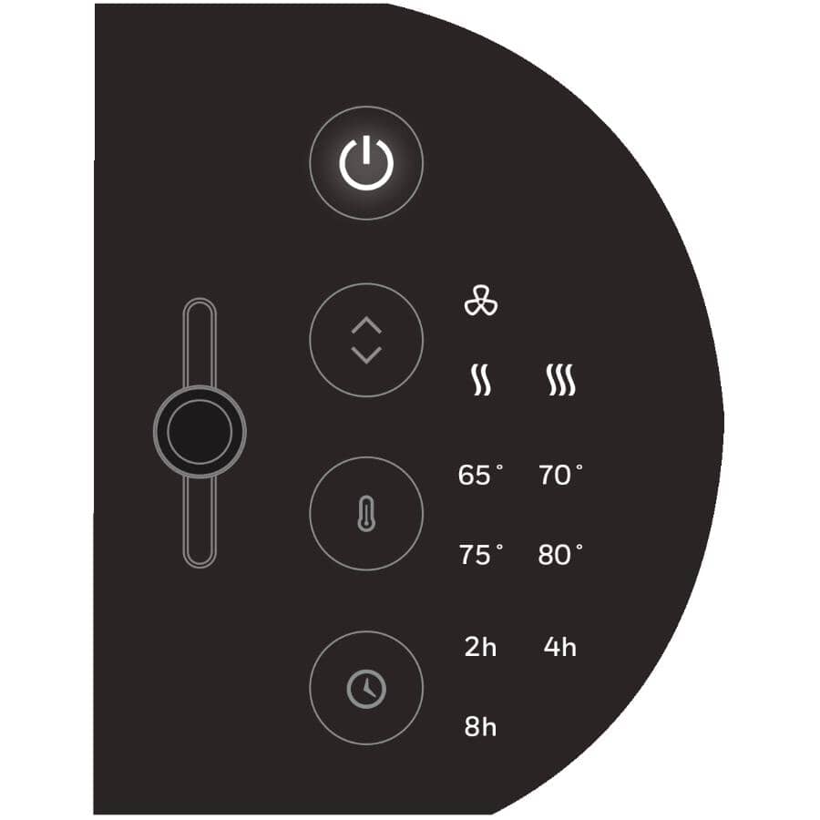 750W / 1500W ThermaWave Ceramic Tower Heater - White