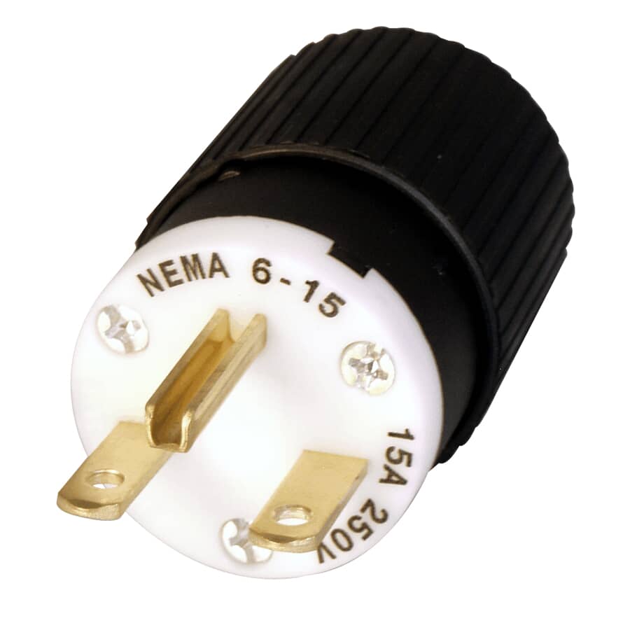 3 Wire 15 Amp 250V Electrical Plug for 7/16" Cord