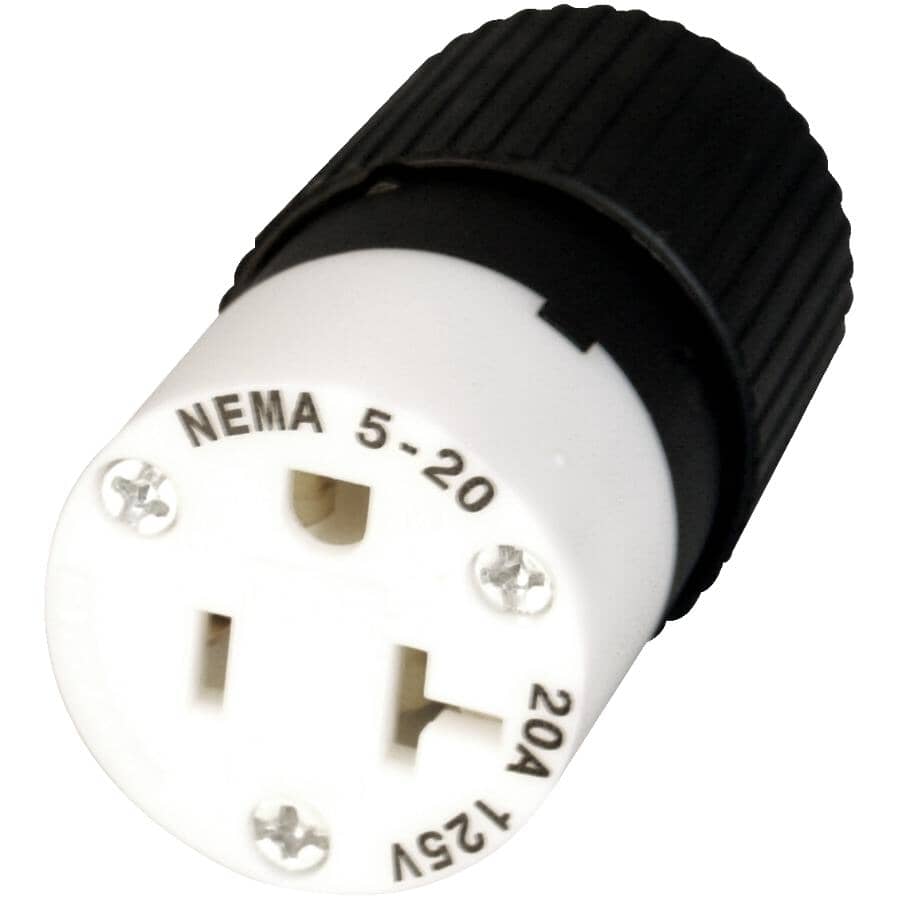 3 Wire 20 Amp 125V Plug Connector