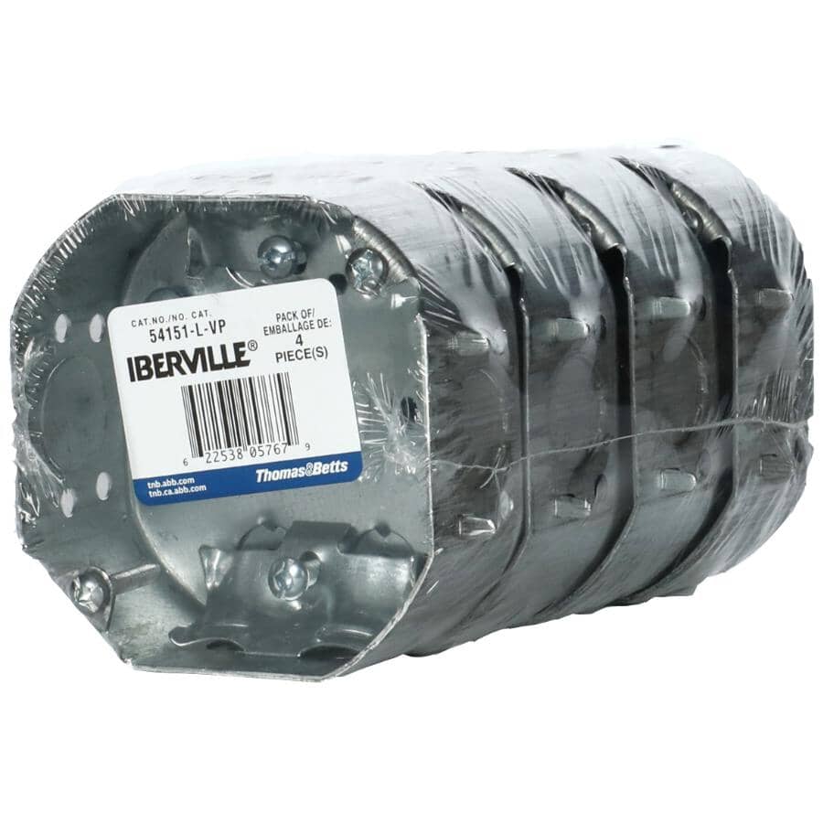 1-1/2" Octagon Electrical Wiring Boxes - 4 Pack