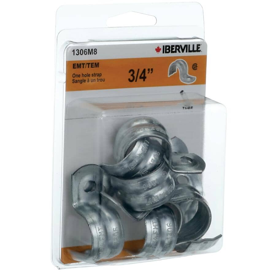 1 Hole EMT Straps - 3/4", 8 Pack