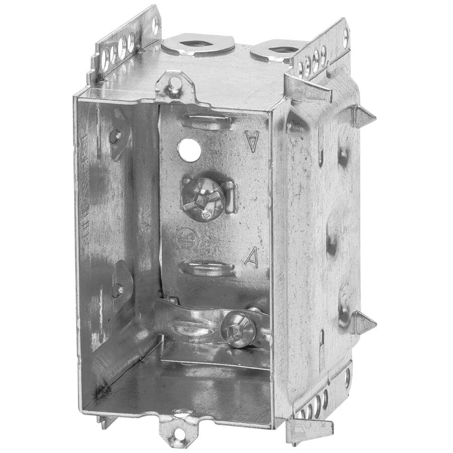 2-1/2" Single Gang Deep Device Box with Extended Sides for External Nailing