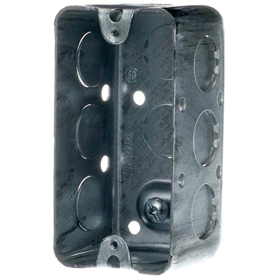 Standard Electrical Utility Box - with Conduit Knockouts, 4" x 2-1/8" x 1-7/8"