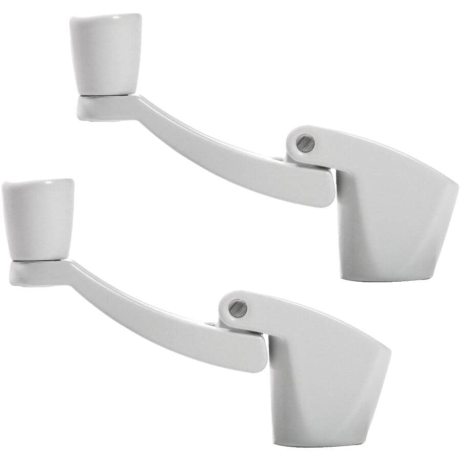 2 Pack White Fold-Away Crank Window Handles