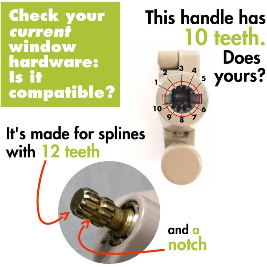 2 Pack White Fold-Away Crank Window Handles