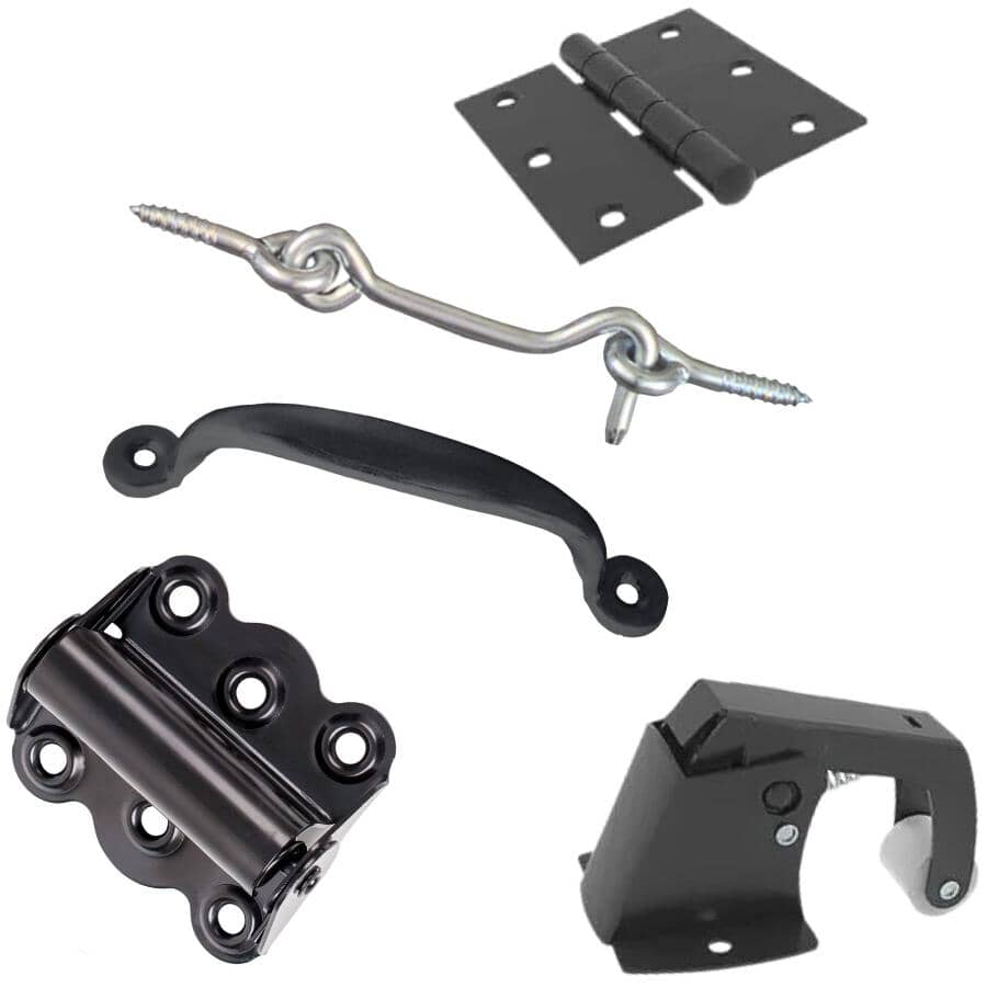 Screen Door Set - 7 Piece, Black