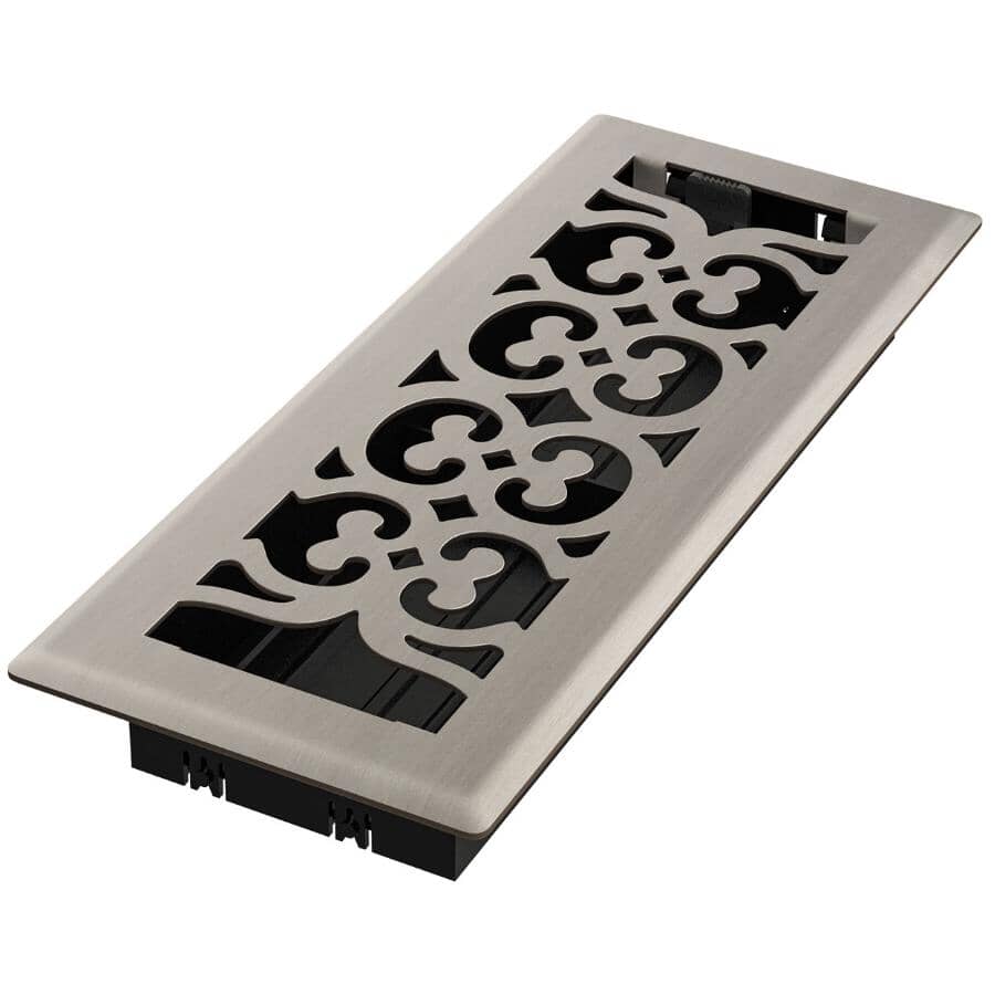3" x 10" Brushed Nickel Victoria Floor Register