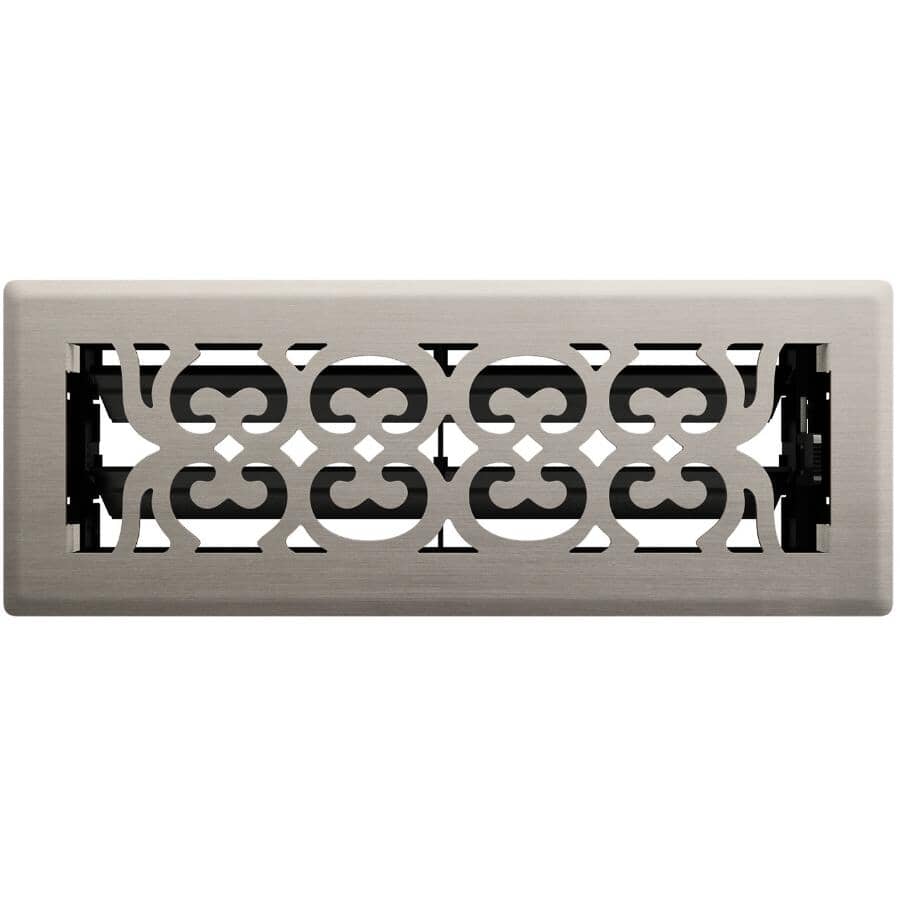 3" x 10" Brushed Nickel Victoria Floor Register