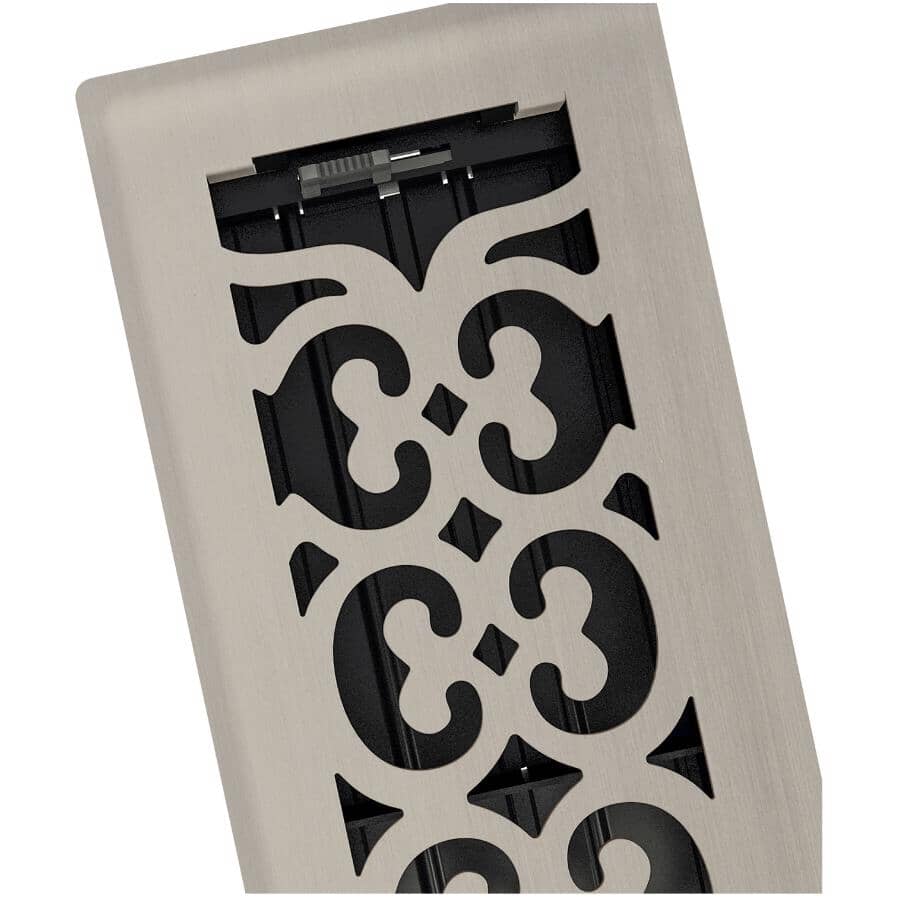 3" x 10" Brushed Nickel Victoria Floor Register