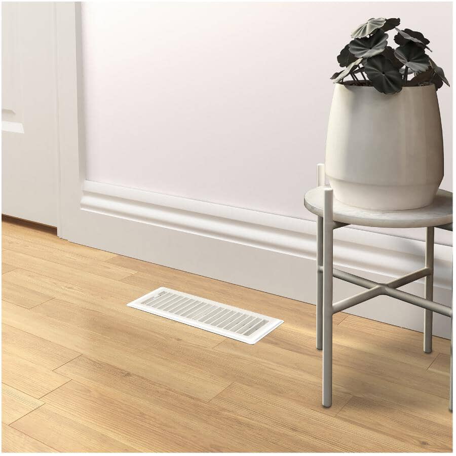 3" x 10" White Floor Register
