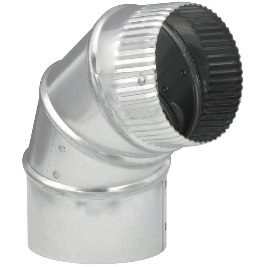 4" 30 Gauge 90 Degree Galvanized Adjustable Elbow