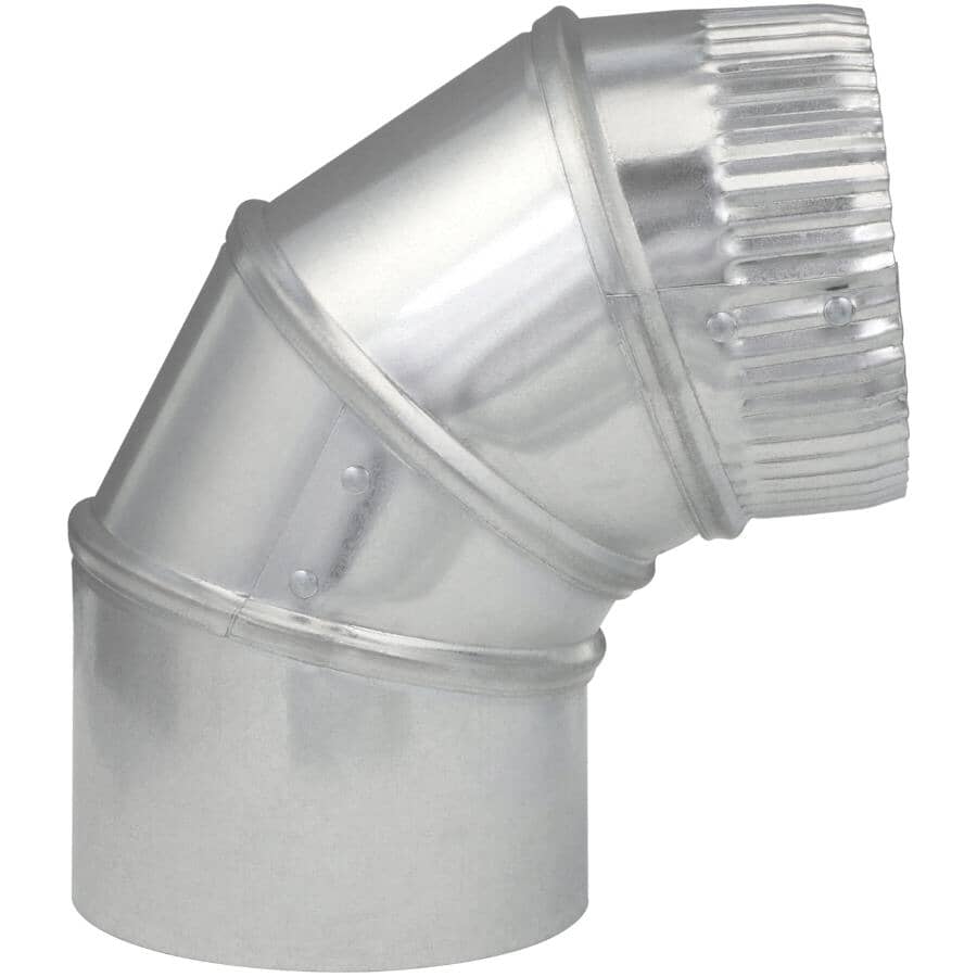 4" 30 Gauge 90 Degree Galvanized Adjustable Elbow