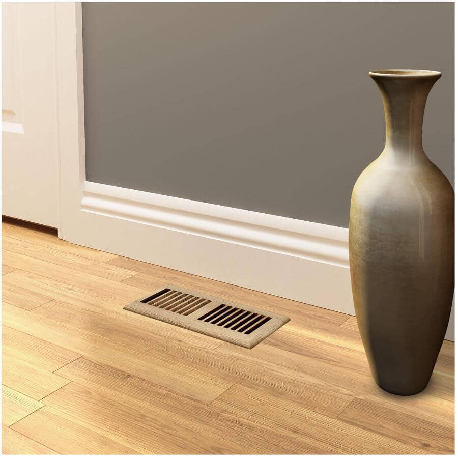 4" x 10" Light Oak Louvered Floor Register