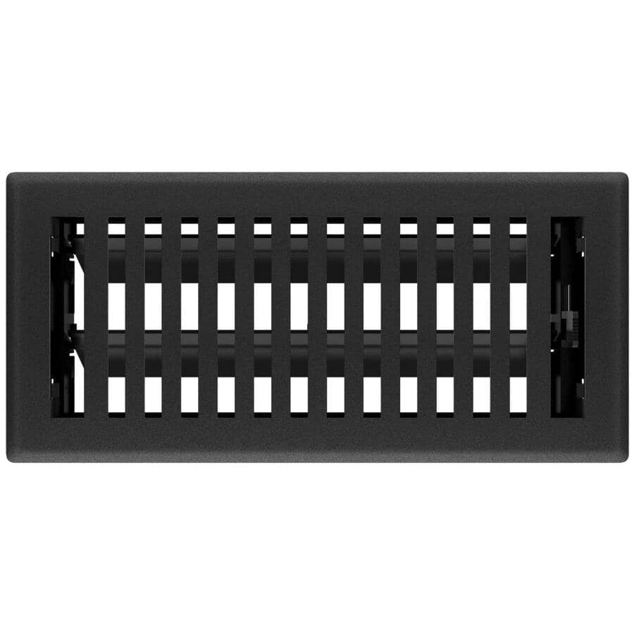 4" x 10" Montezuma Black Iron Floor Register
