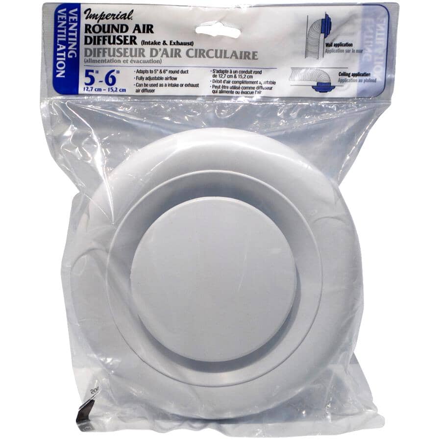 5" - 6" Round Hush Supply & Exhaust Grille