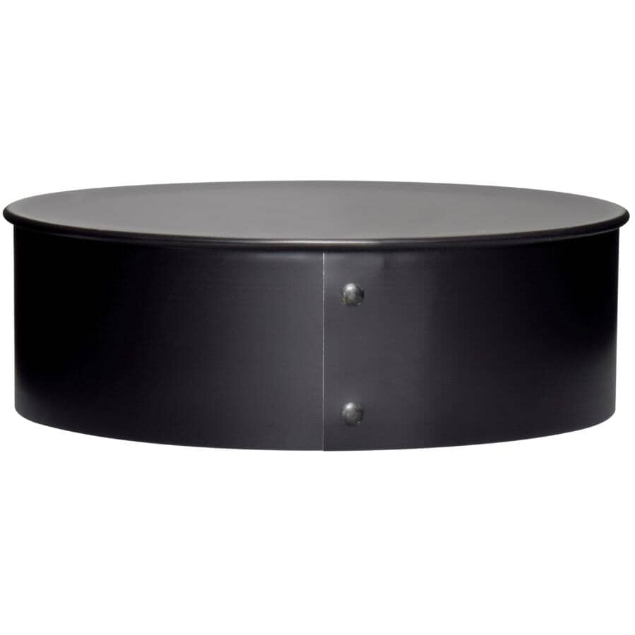 6" Diameter 24 Gauge Round Black End Cap