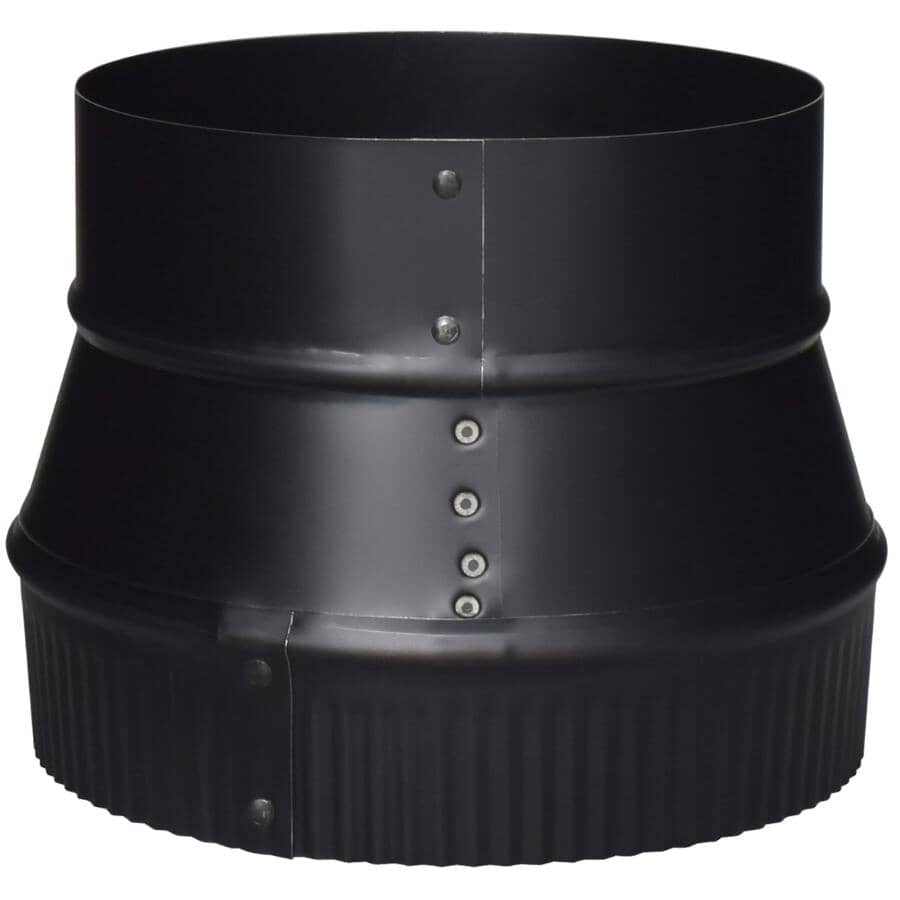 6" Plain x 7" Crimp 24 Gauge Black Pipe Increaser