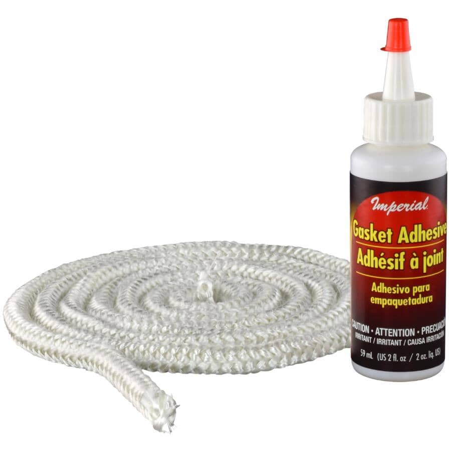 Fiberglass Gasket Rope Kit - 3/8" x 6.25', Round, White