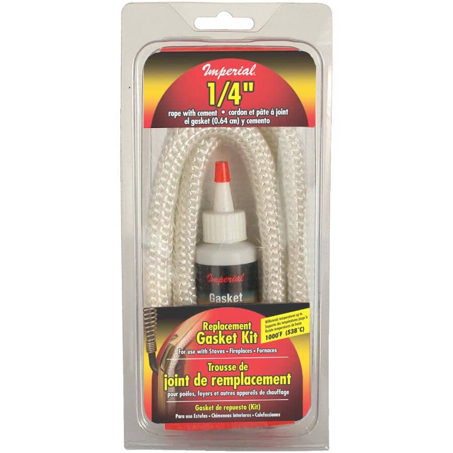 Fiberglass Gasket Rope Kit - 1/4" x 6.25', Round, White