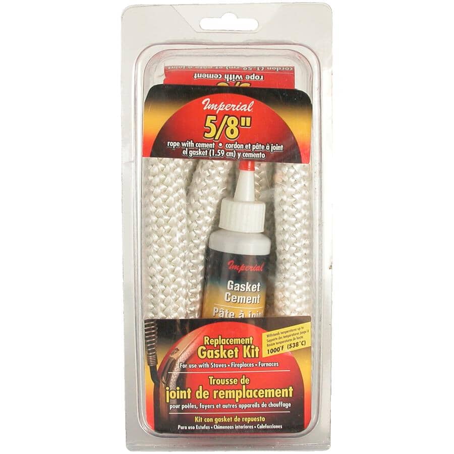 Fiberglass Gasket Rope Kit - 5/8" x 6.25', Round, White